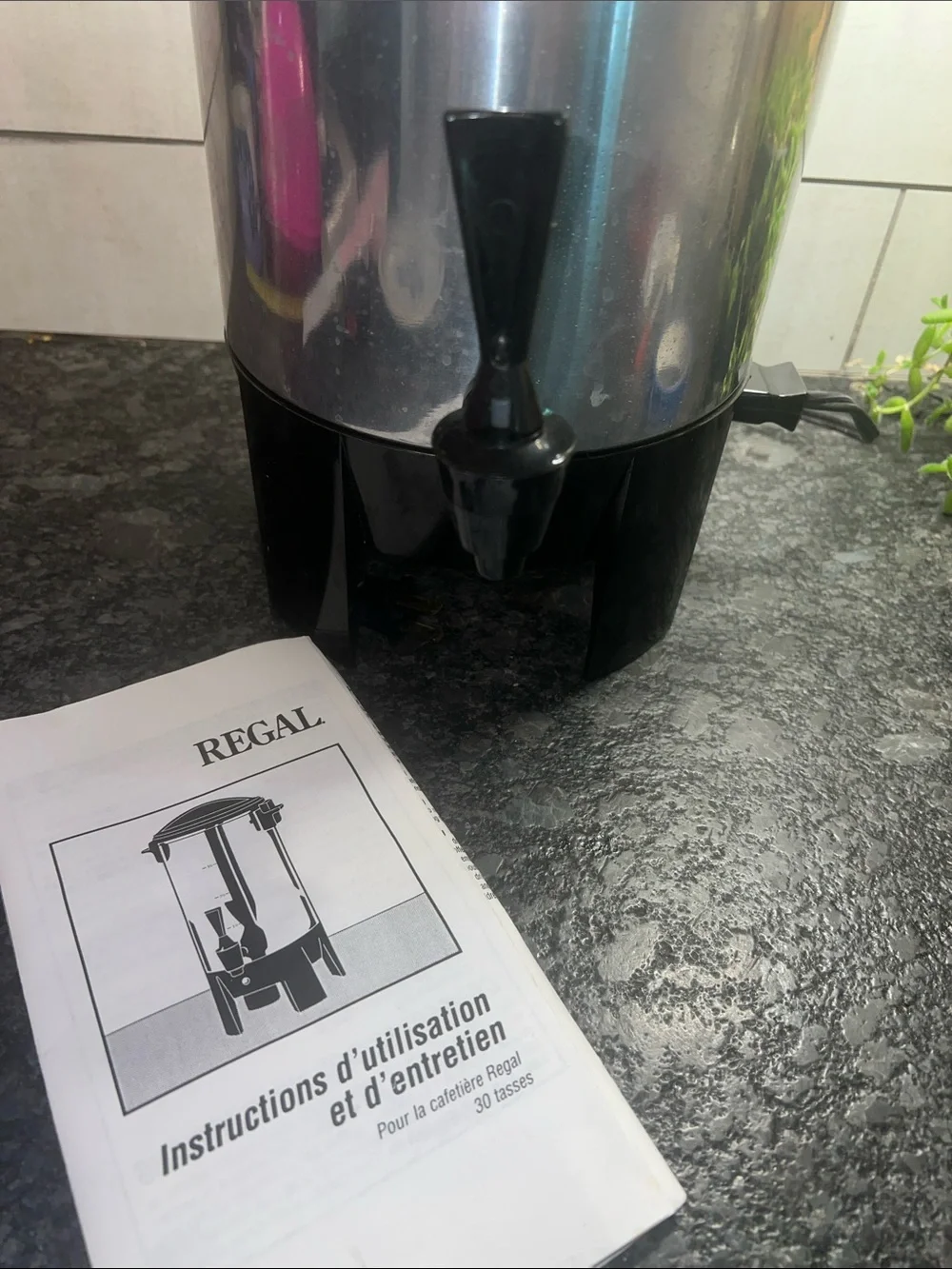 Regal Stainless Steel Coffee Pot electric percolator in Silver. Exc condition